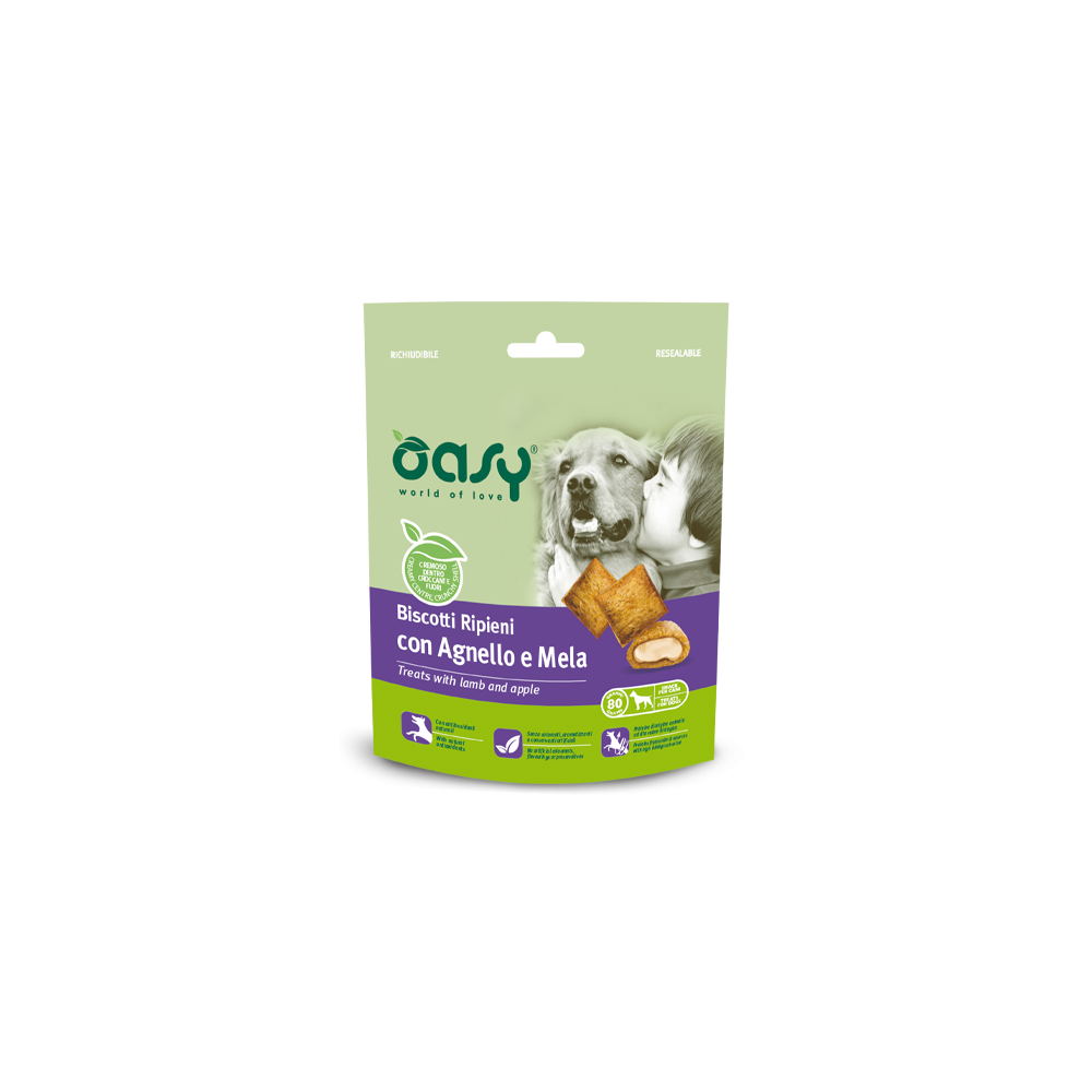 Oasy Snack Dog - Biscotti Ripieni Con Agnello E Mela
