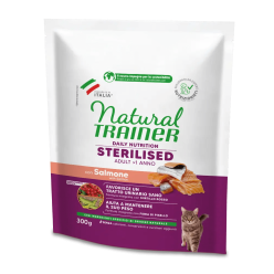 Natural trainer crocchette gatto  Sterilised 300 Gr Salmone