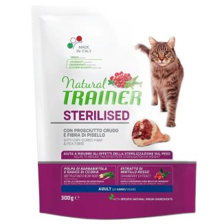 Natural trainer crocchette gatto Sterilised 300 Gr Prosciutto Crudo