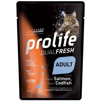 Prolife dual fresh Gatto Salmone  e Merluzzo  85Gr cibo umido