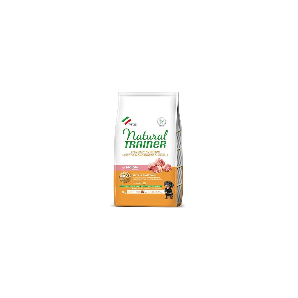 NATURAL TRAINER CROCCHETE CANE   SENSITIVE NO GLUTINE MINI MAIALE 2KG