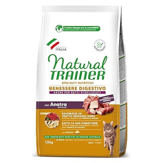 NATURAL TRAINER CROCCHETTE GATTO BENESSERE DIGESTIVO ANATRA 1.5KG