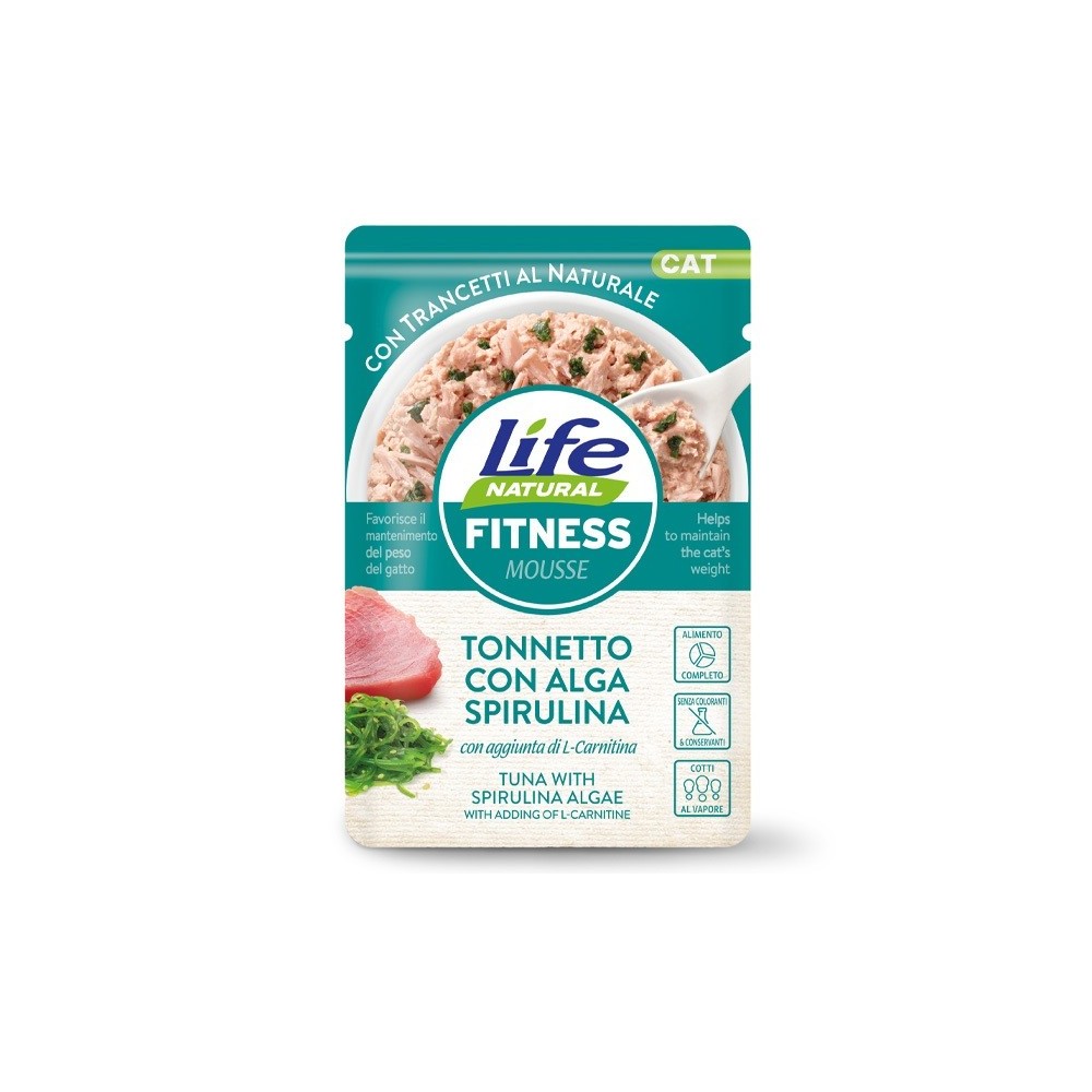 Life Cat Fitness Tonno/Alga Spirulina 70 Gr cibo umido