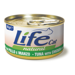 Life Cat Tonno/Pollo/Manzo 85 Gr cibo umido