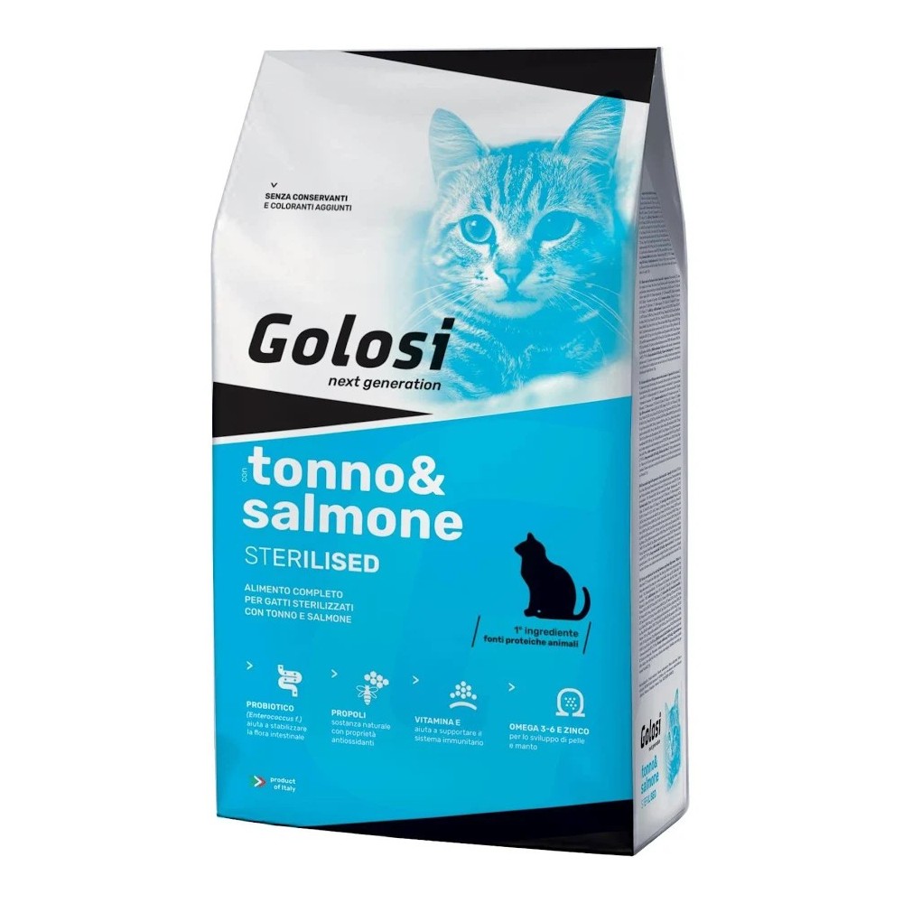 Crocchette Gatto Golosi Stelirizzato Adulto Tonno/Salmone 1.5 Kg