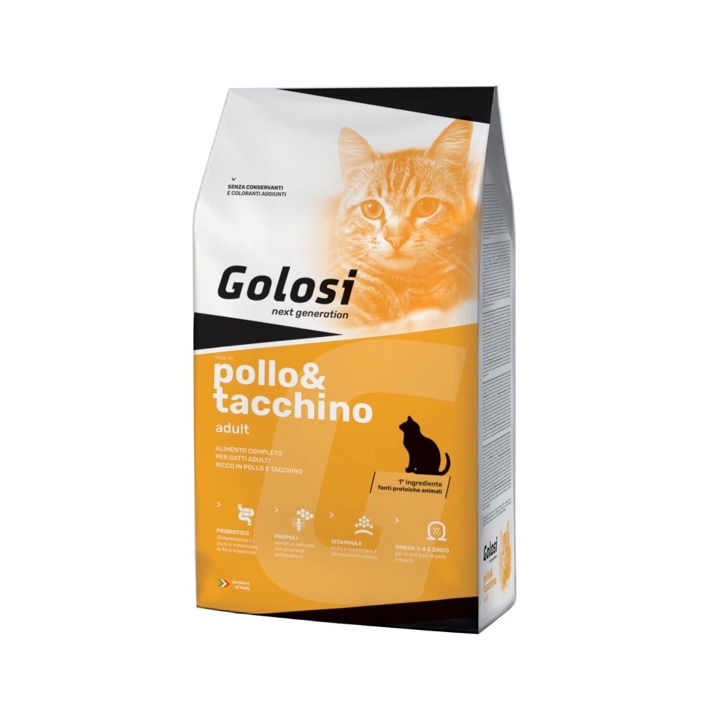 Crocchette gatto Golosi  Adult Pollo/Tacchino 1.5Kg