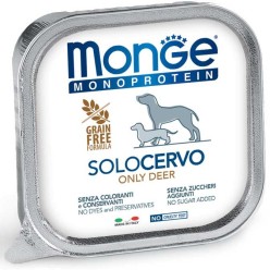 MONGE MONOPROTEICO  DOG SOLO CERVO PATÈ 150 GR CIBO UMIDO