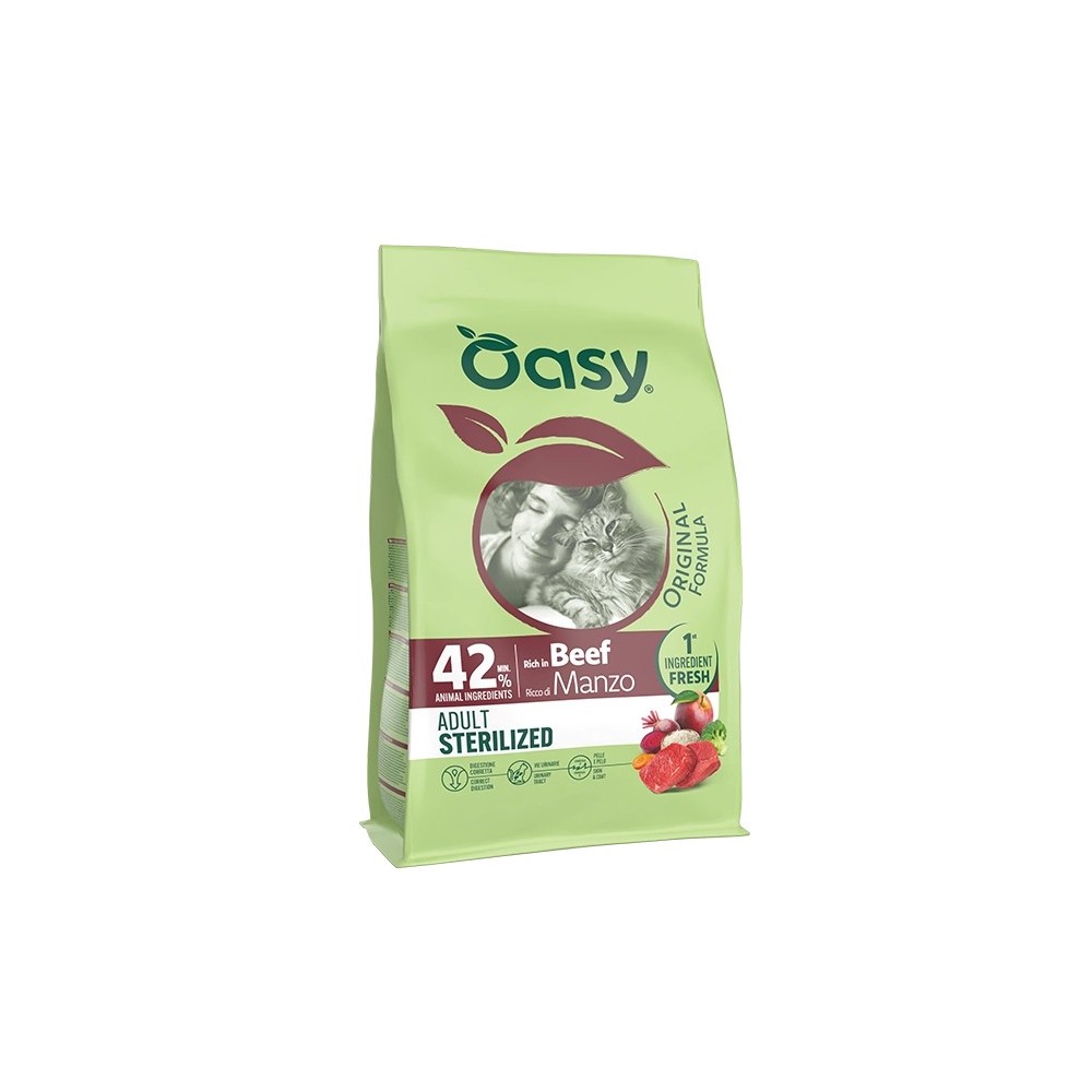OASY DRY CAT ORIGINAL - CROCCHETTE  GATTO  ADULT STERILIZED MANZO 1,5 KG