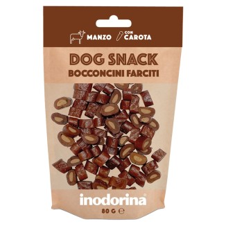 INODORINA BOCCONCINI CON MANZO E CAROTE PER CANI 80GR
