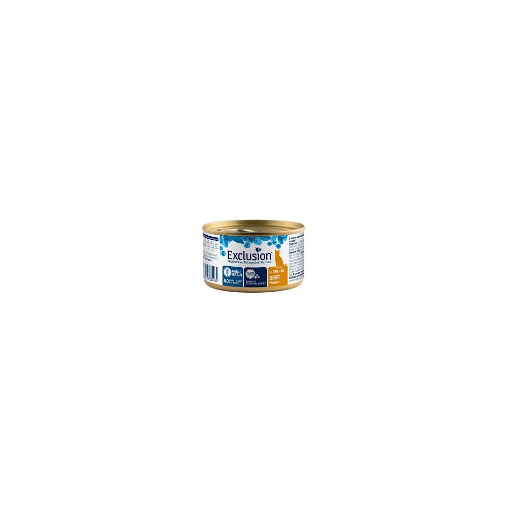 Exclusion Mediterraneo Adult Sterilized Manzo 85g Cibo umido gatto