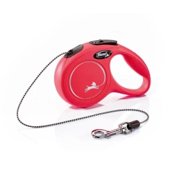 Flexi Guinzaglio New Classic Rosso con Corda - 3 mt Taglia XS