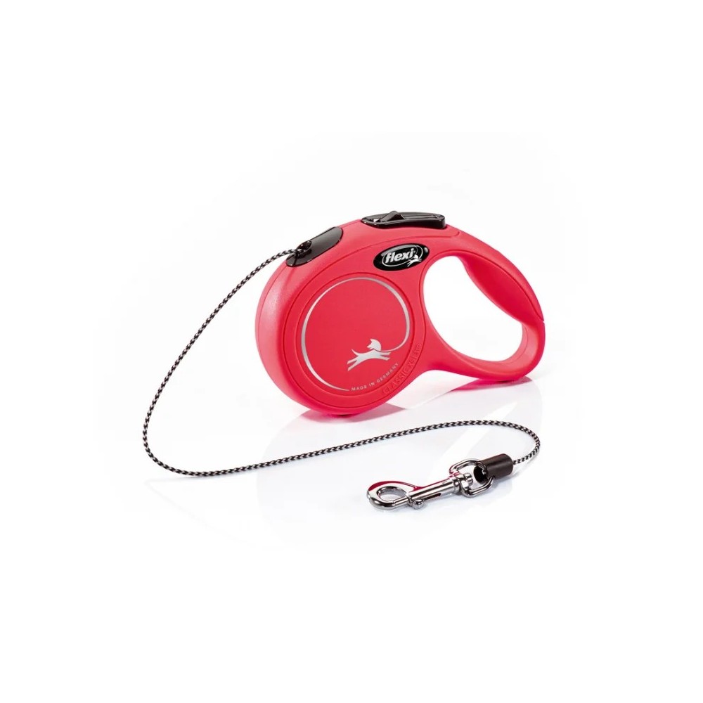 Flexi Guinzaglio New Classic Rosso con Corda - 3 mt Taglia XS