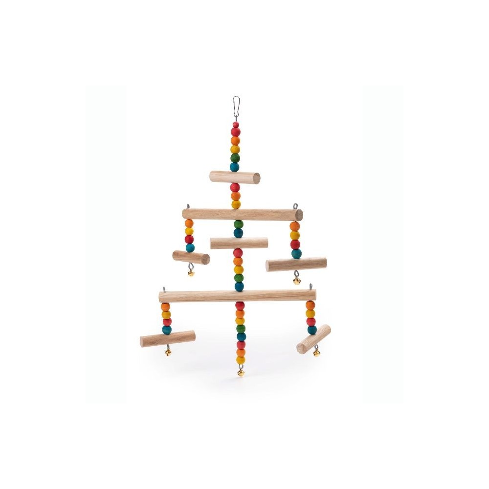 Leo pet Gioco Per Uccelli Con Trespoli E Perline e campanella