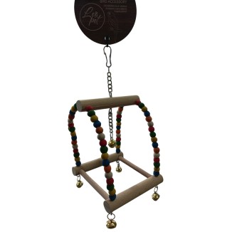 Leo Pet Altalena Doppia Per Uccelli Con Perline 10x10x24