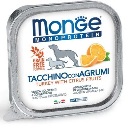 MONGE DOG SOLO TACCHINO CON AGRUMI 150 GR CIBO UMIDO