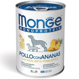 MONGE DOG SOLO POLLO CON ANANS 400 GR CIBO UMIDO