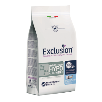 Exclusion Dog Hydrolyzed Hypoallergenic Adult Pesce E Amido Di Mais Kg 12
