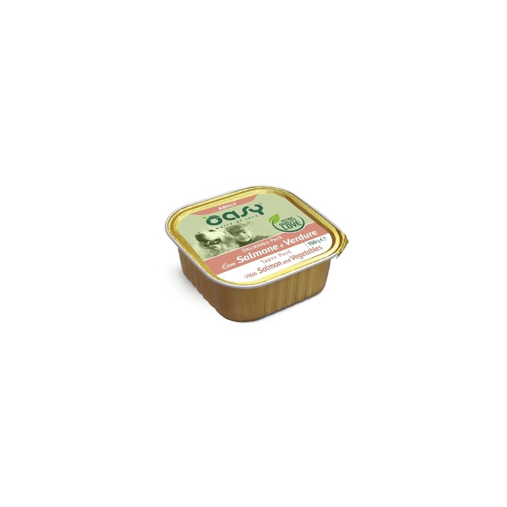 OASY DOG DELIZIOSO PATÈ SALMONER CON VERDURE 150GR CIBO UMIDO