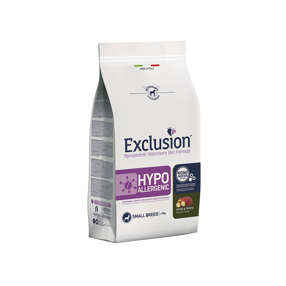 EXCLUSION HYPOALLERGENIC CROCCHETTA CANE MEDIUM LARGE CAVALLO E PATATE 2 KG