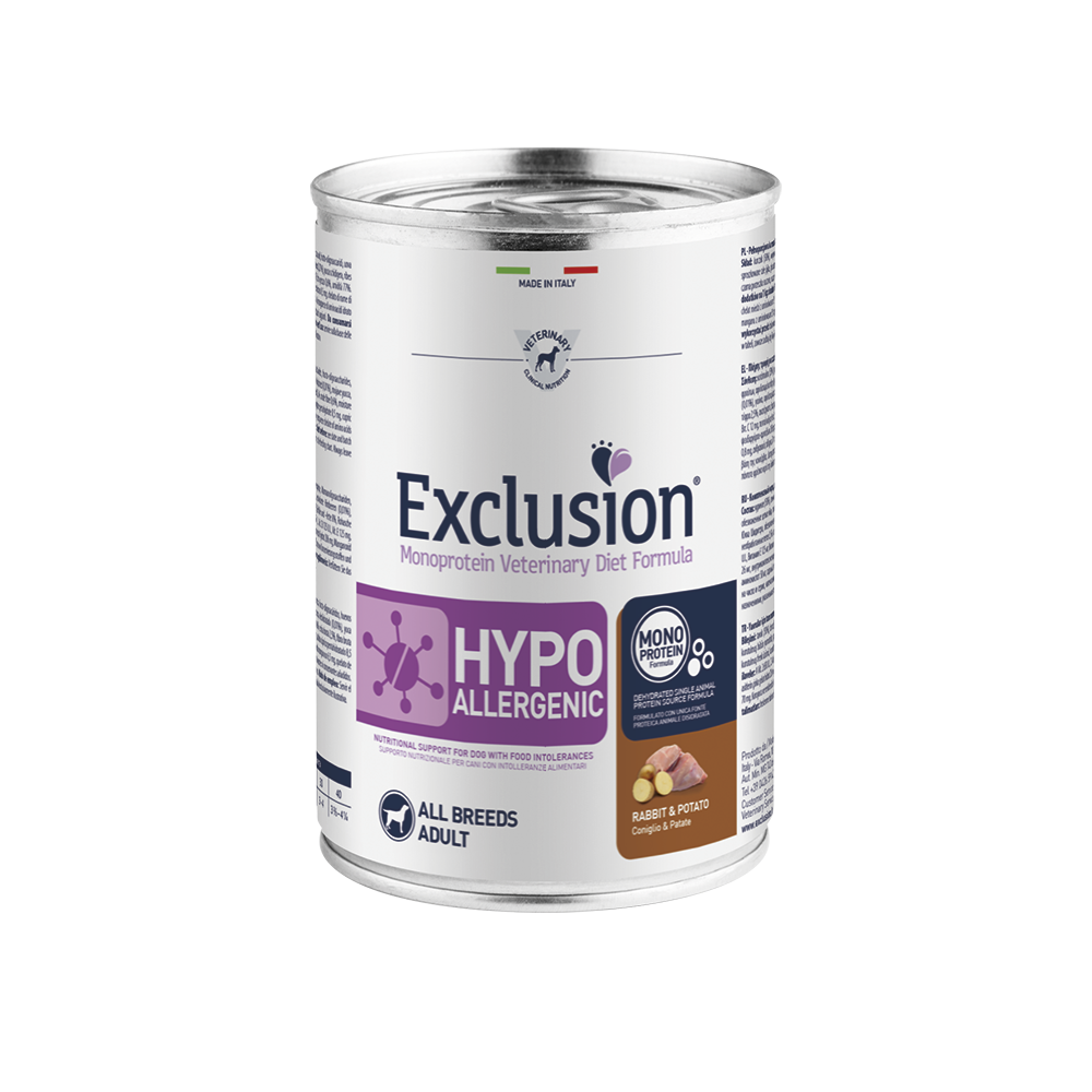 EXCLUSIKON DIET HYPOALLERGENIC CONIGLIO E PATATE CF.200 GR