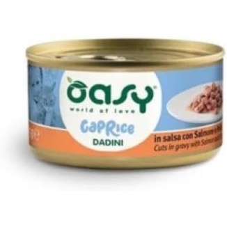 Oasy Caprice Dadini  85 Gr In Salsa Con Salmone E Pollo   cibo umido per gatti