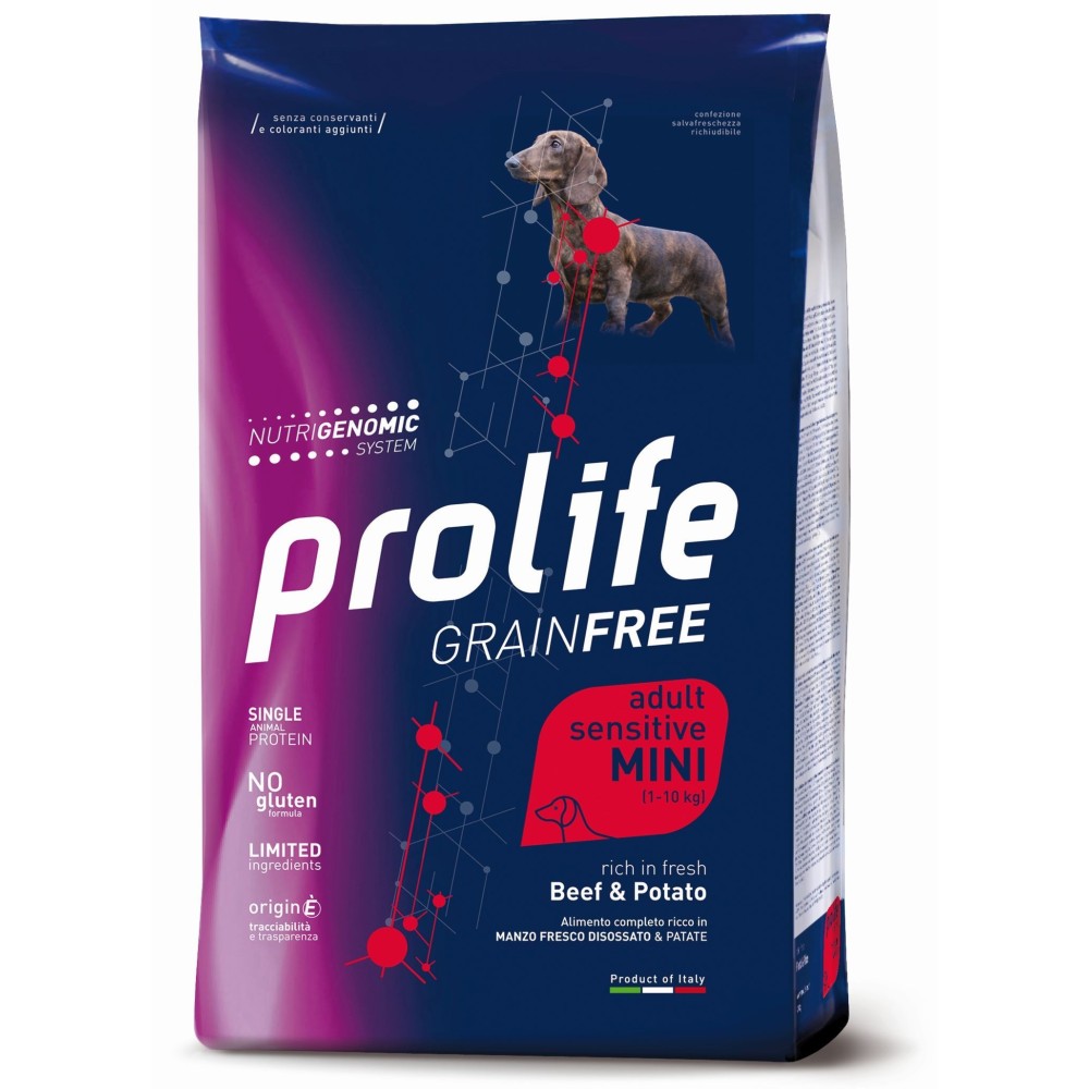 PROLIFE CROCCHETTE GRAIN FREE SENSITIVE MANZO E PATATE 7KG