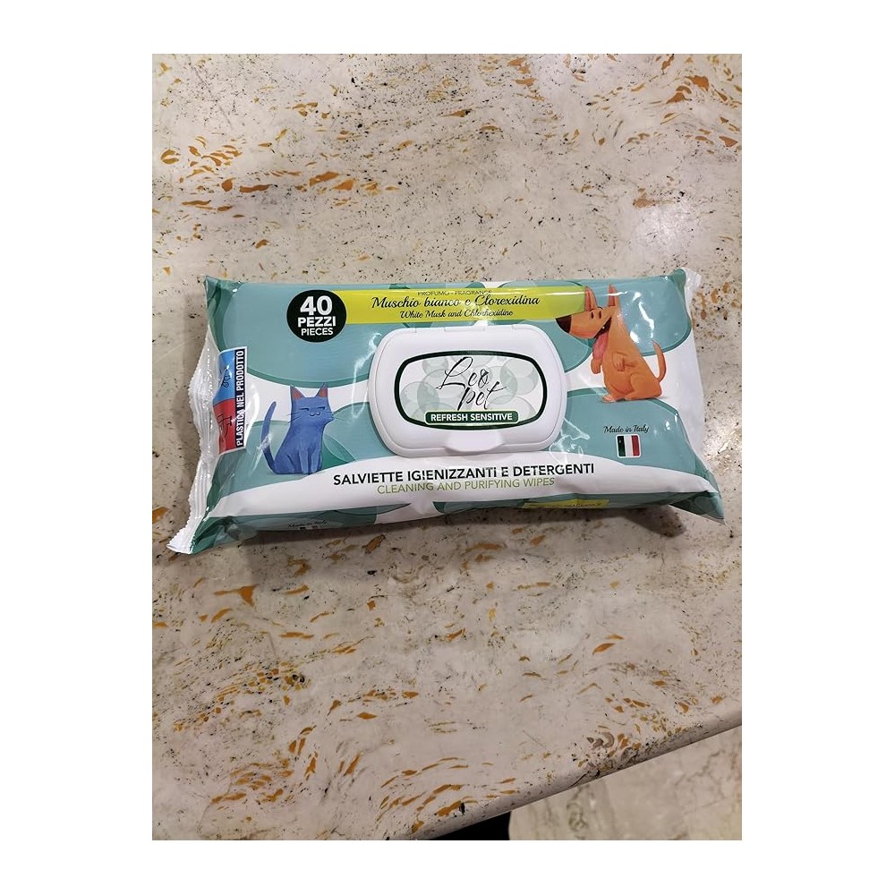 Leopet Salviette Muschio Bianco 40 Pz