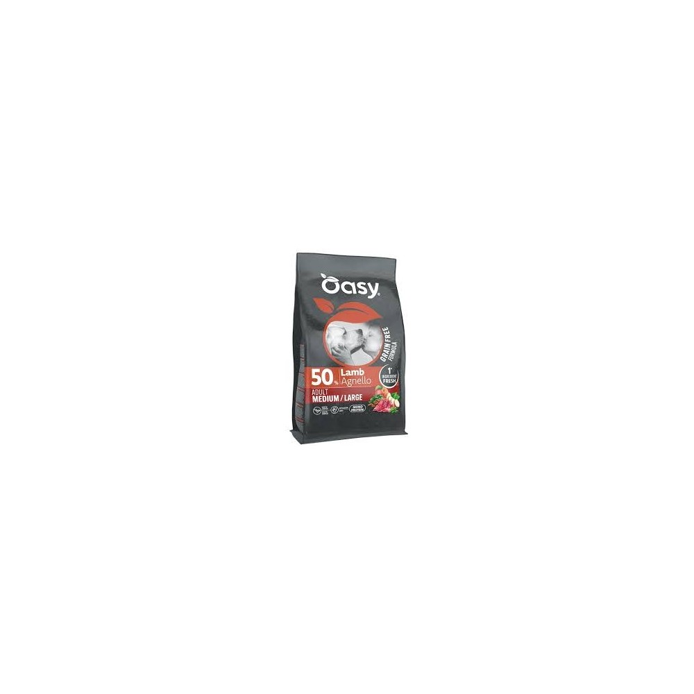 Oasy Dog Crocchette Cane  Grain Free Adult Medium Large Agnello 10 Kg