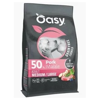 Oasy Crocchette Cane  Grain Free Adult Medium/Large 10 Kg Maiale