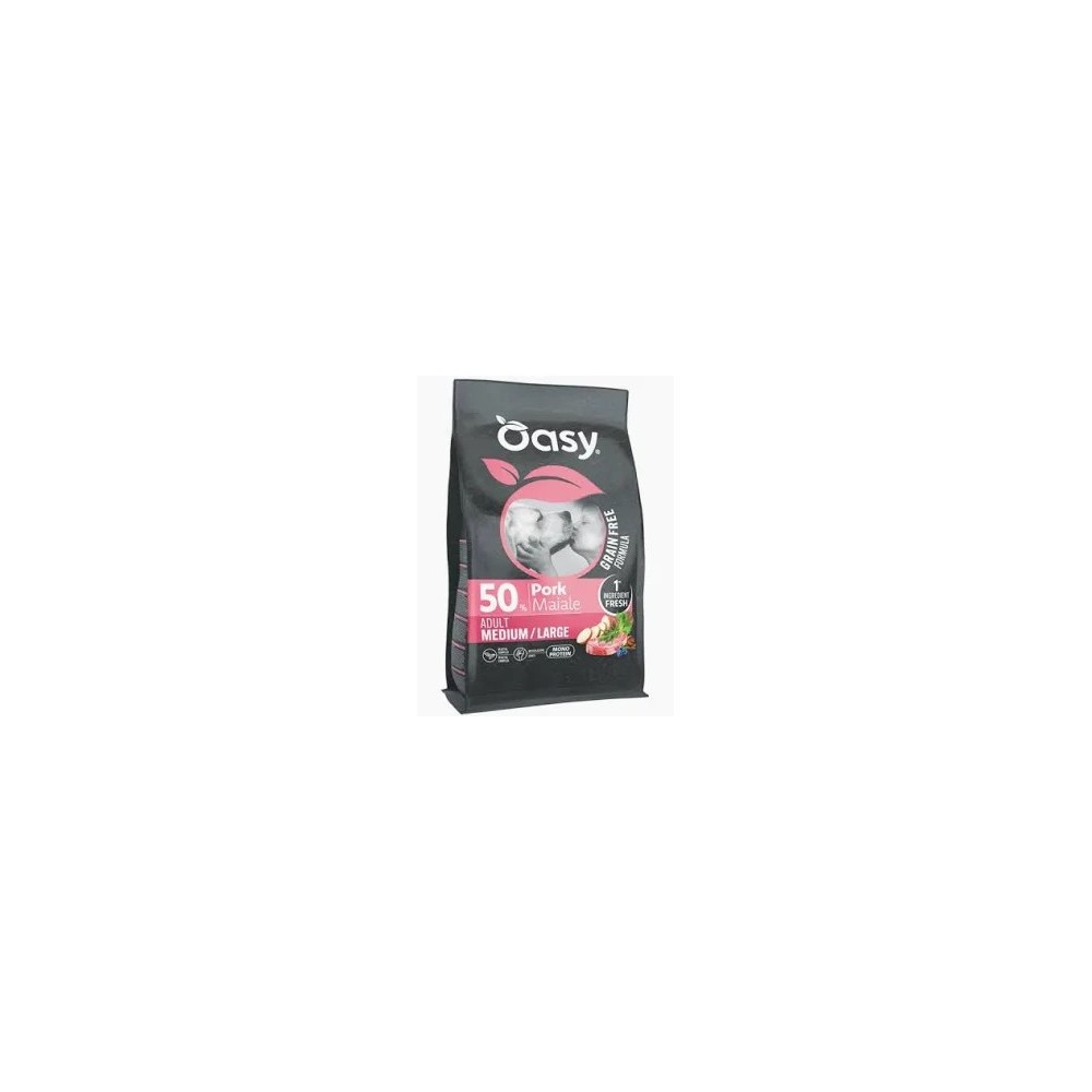 Oasy Crocchette Cane  Grain Free Adult Medium/Large 10 Kg Maiale