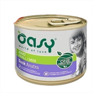 Oasy Dog One Mini Lattine 200 Gr Anatra Cibo Umido Per Cani