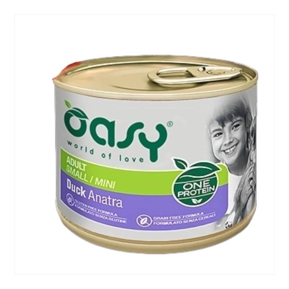 Oasy Dog One Mini Lattine 200 Gr Anatra Cibo Umido Per Cani