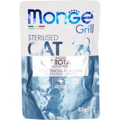 Monge Grill Bocconcini in Jelly – Ricco in Trota – Sterilised 85 gr cibo umido