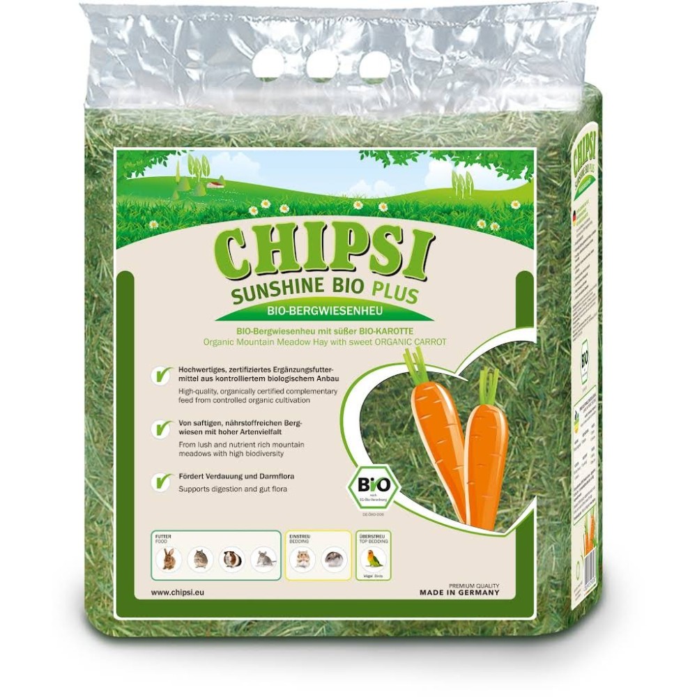 Fieno Di Prato Chipsi Sunshine Bio Plus 600 Gr Alla Carota