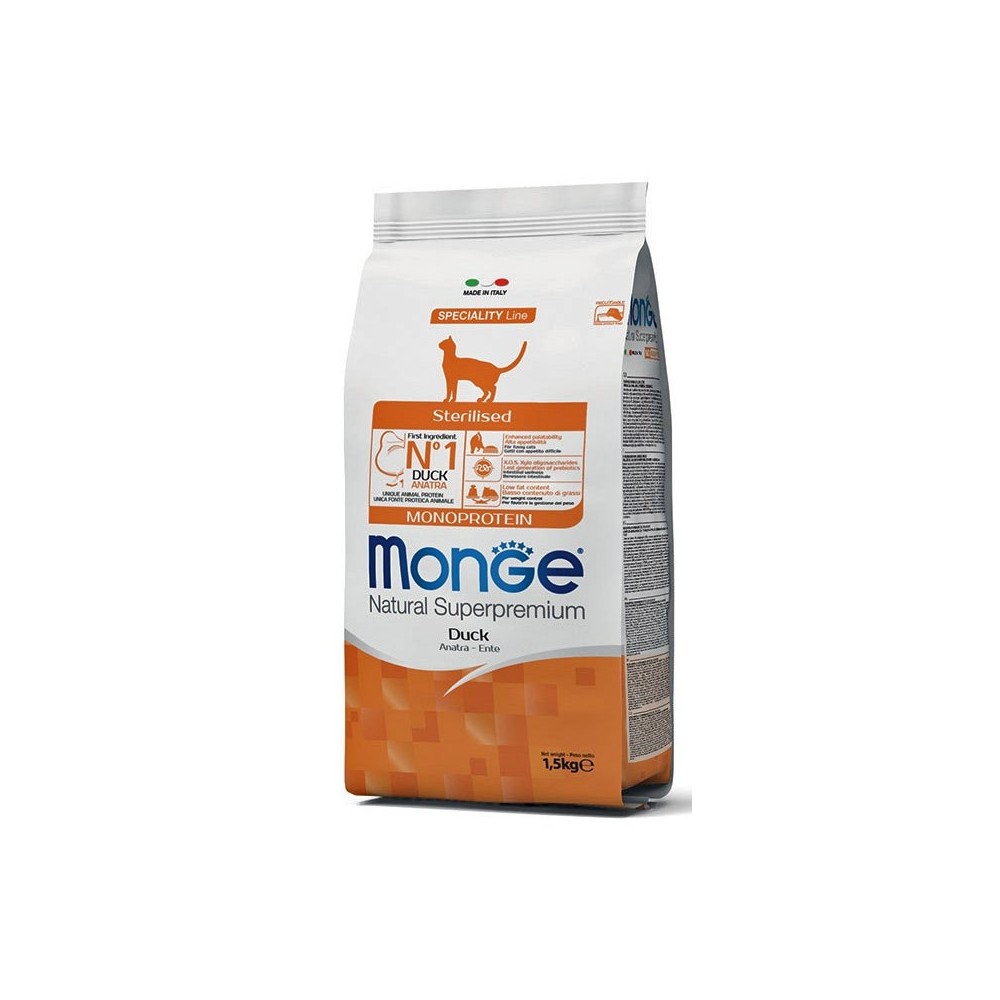 Monge Cat Sterilised Anatra 1.5 Kg crocchette gatto