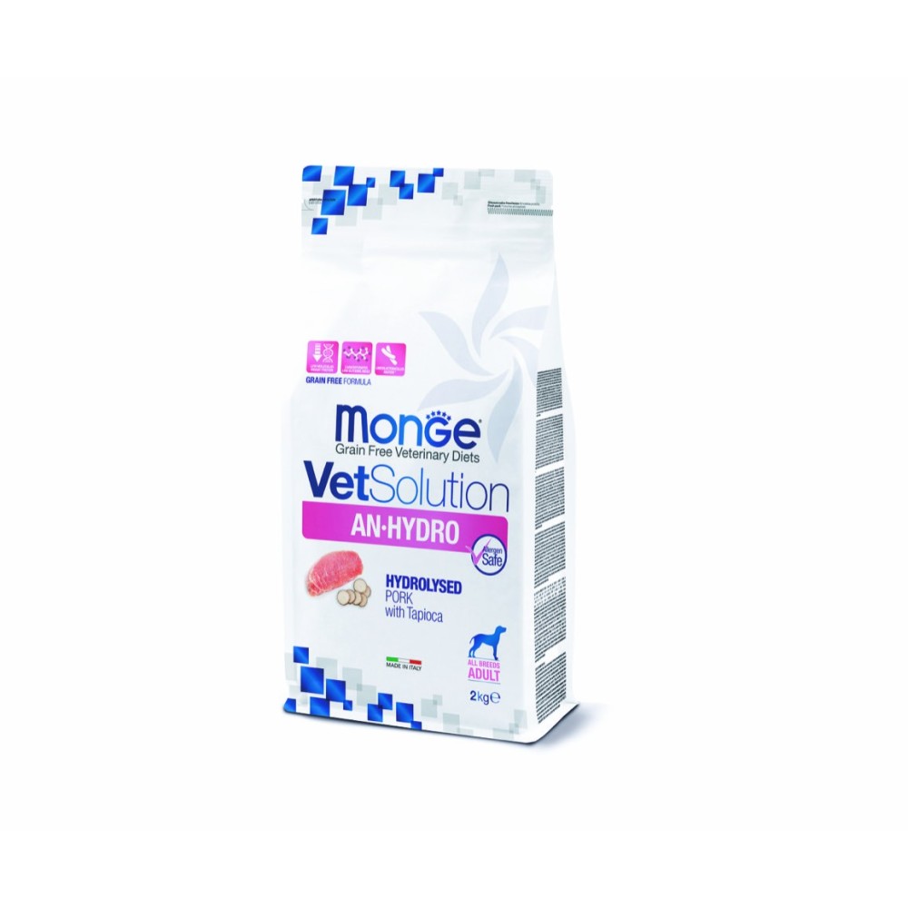 MONGE VET SOLUTION DOG AN HYDROLISED MAIALE E TAPIOCA 2 KG CROCCHETTE CANE