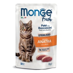 MONGE FRESH PATÈ CON BOCCONCINI CAT STERILIZED ANATRA 85GR UMIDO