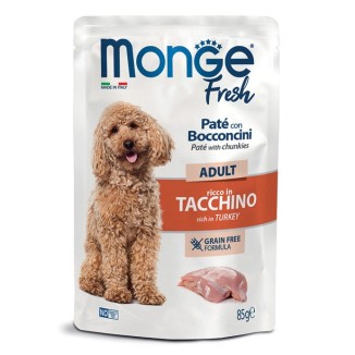 MONGE FRESH DOG PATÉ CON BOCCONCINI ADULT TACCHINO 85G CIBO UMIDO