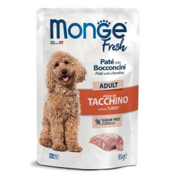 MONGE FRESH DOG PATÉ CON BOCCONCINI ADULT TACCHINO 85G CIBO UMIDO