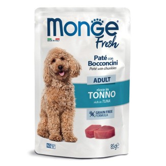 MONGE FRESH DOG  PATÉ CON BOCCONCINI ADULT TONNO 85G CIBO UMIDO