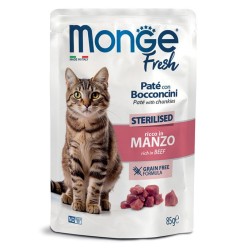MONGE FRESH PATÈ CON BOCCONCINI CAT STERILIZED MANZO 85GR CIBO UMIDO