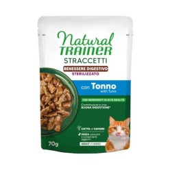 NATURAL TRAINER  CAT BUSTA STRACCETTI TONNO BENESSERE DIGESTIVO 85 GR CIBO UMIDO