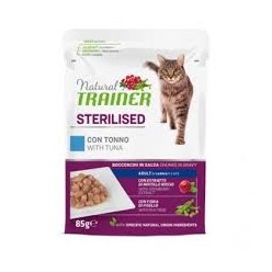 Natural Trainer Gatto  Bustine 85 Gr Sterilised Tonno Cibo Umido