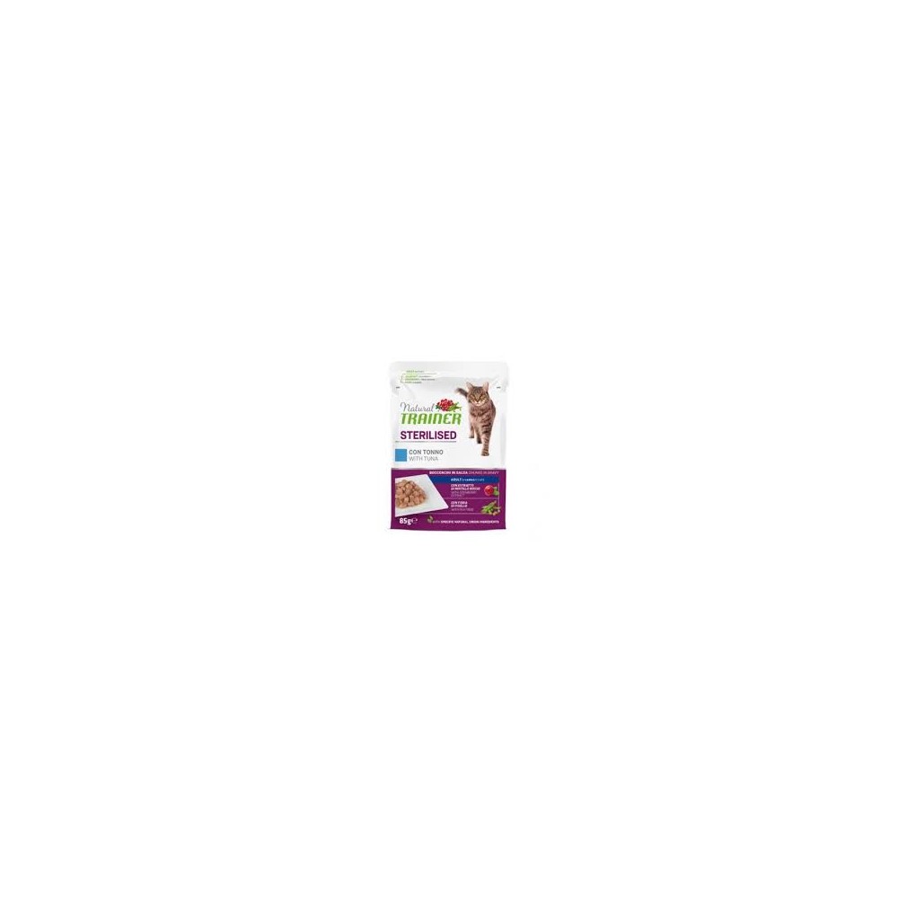 Natural Trainer Gatto  Bustine 85 Gr Sterilised Tonno Cibo Umido