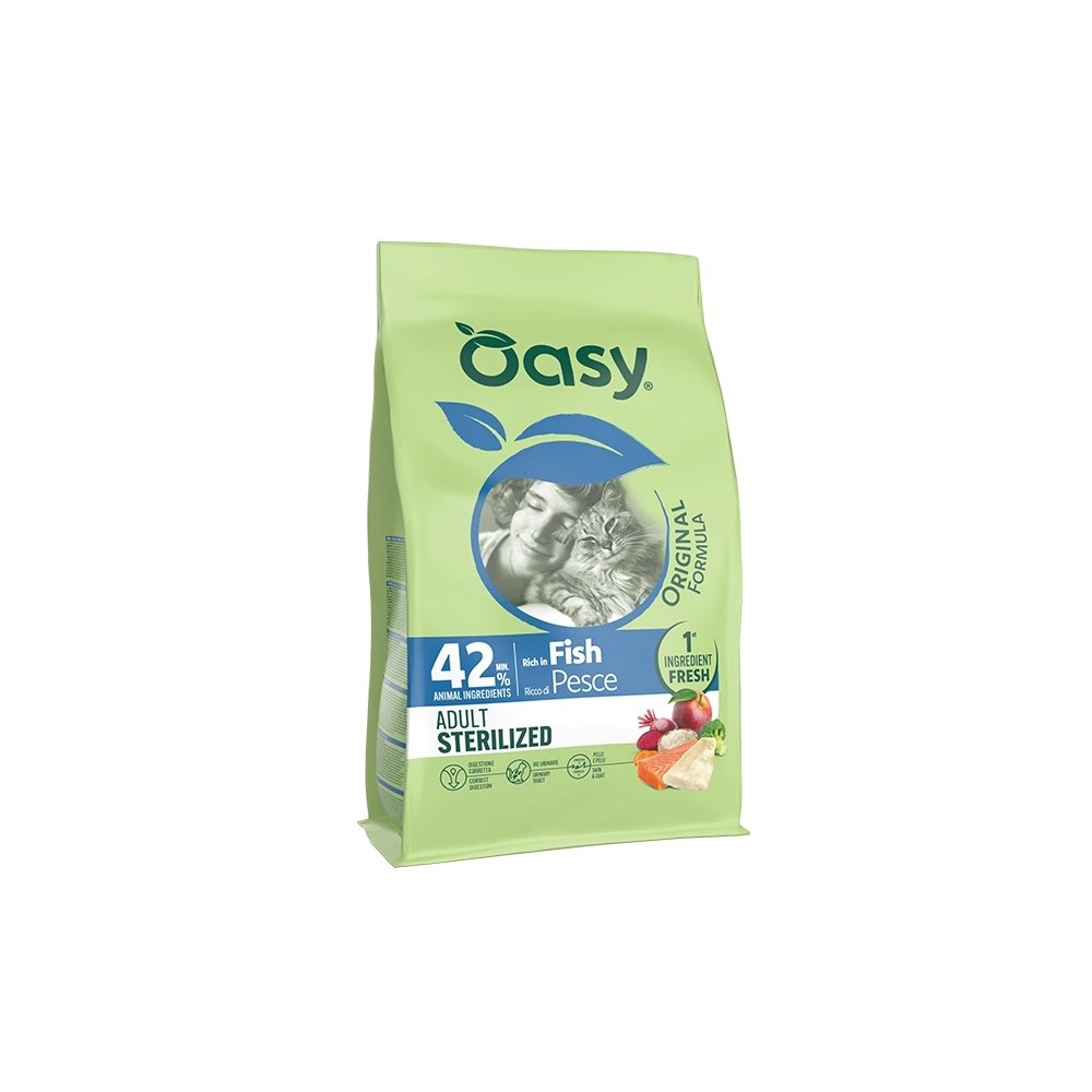 OASY DRY CAT ORIGINAL - ADULT STERILIZED PESCE 1,5 KG CROCCHETE GATTO