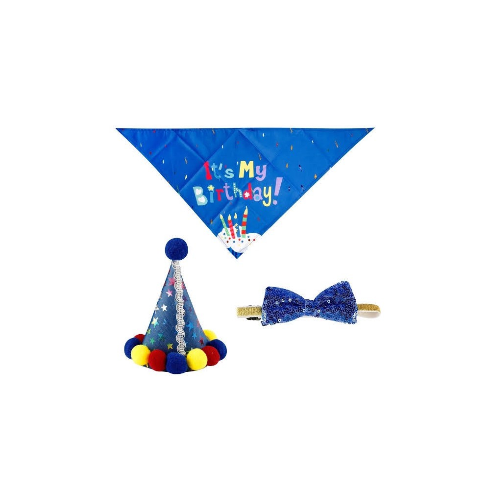 LEOPET DOG KIT COMPLEANNO 3 PEZZI (COLORI ASSORTITI)