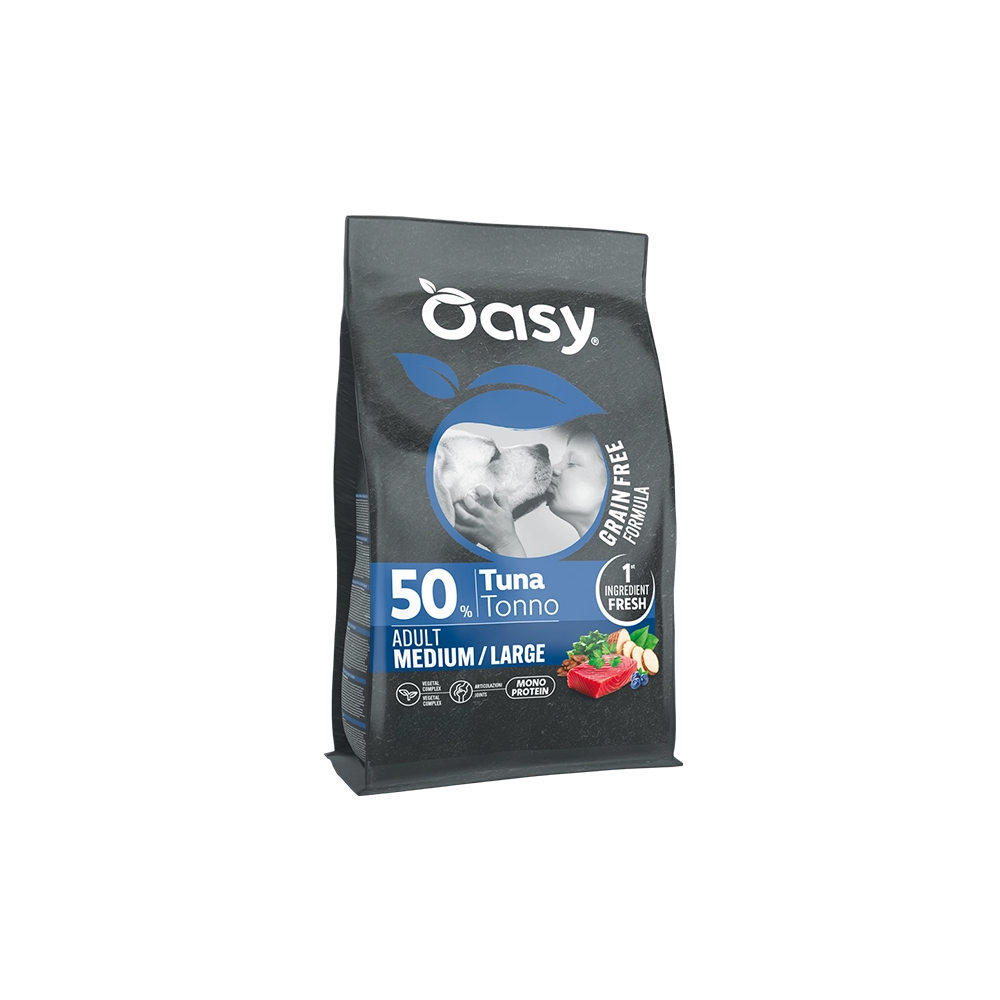 OASY GRAIN FREE PER CANI ADULT MEDIUM/LARGE CON TONNO DA 10 KG