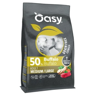 OASY GRAIN FREE PER CANI ADULT MEDIUM/LARGE BUFALO 10KG
