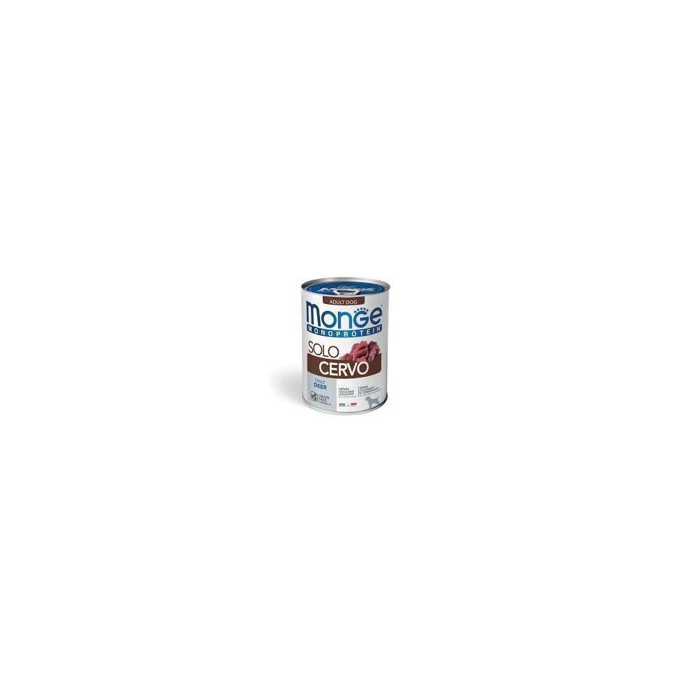 Monge monoprotein solo cervo 400 g cibo umido per cani