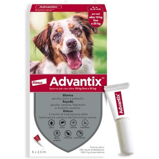 Advantix spot on 10/25 Kg 6 pipette